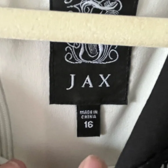 Like New - Worn Only Once or Twice. Beautiful white dress adorned w/ black lace - Picture 2 of 3